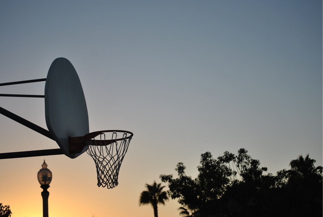 Outdoor basketball hoop in Point Loma, San Diego